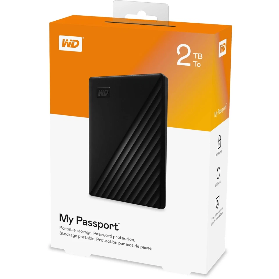 WD 2TB My Passport Black Portable External HDD Storage, PC, Laptop, Xbox & PS - Image 2 of 4