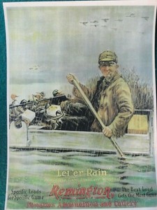 Remington Firearms & Ammunition and Cutlery Advertising Poster, "Let 'er Rain"