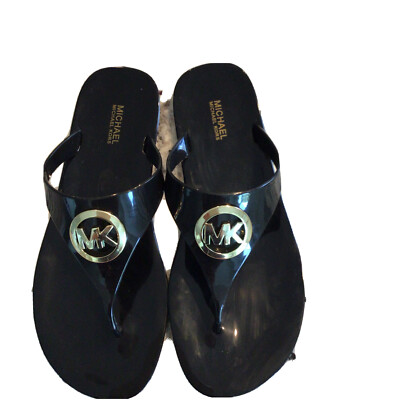 Michael Kors MK WomensLillie Jelly Thong Flat Slide Sandals PVC