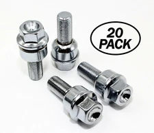 20 14x1.5 R14 Veritek Chrome Washer Lug Bolts Ball Seat for Porsche Factory 19mm