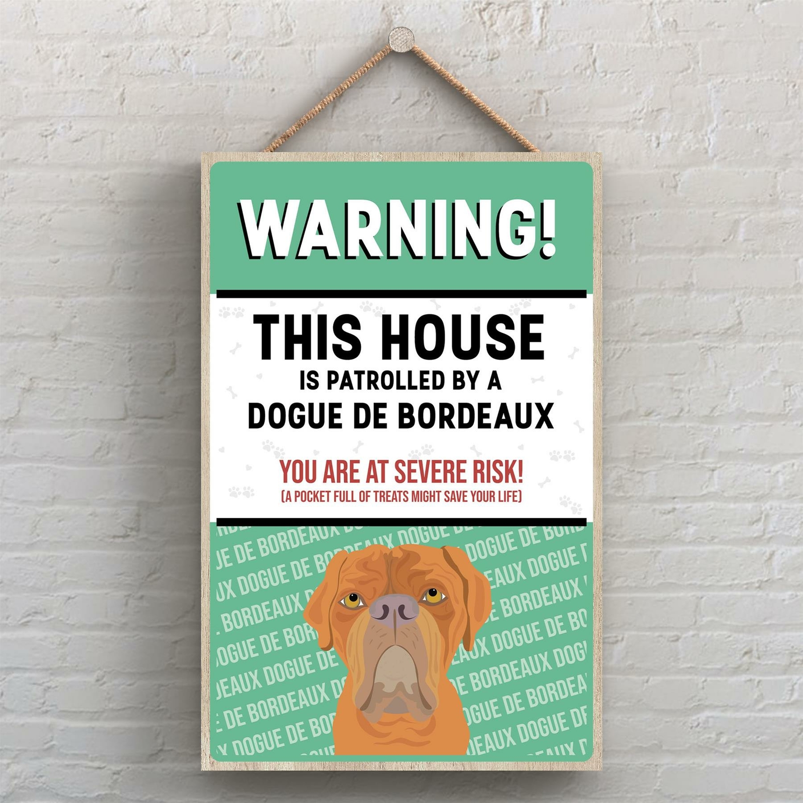 DOGUE DE BORDEAUX WORKS OF K PEARSON DOG BREED ILLUSTRATION WOODEN  PLAQUE