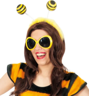 KARNEVALSTEUFEL Zubehör-Set Biene, 2-tlg Haarreif mit Fühler und Brille, gelb-schwarz 129852213F