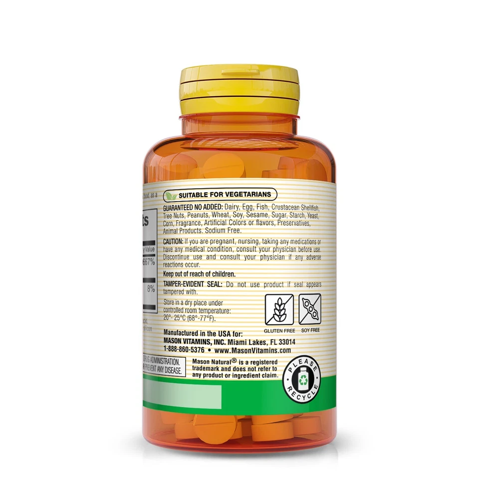 Mason Natural Vitamina B12 1000 mcg - Conversión de Alimentos en Energía, 60 Comprimidos Foto 3 de 4
