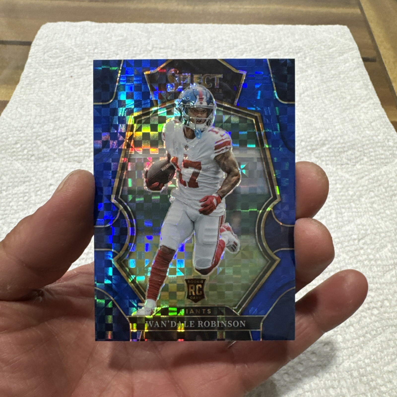 2022 Panini Select Wan’Dale Robinson Blue Prizm /149 NY Giants (RC, Rookie) #174