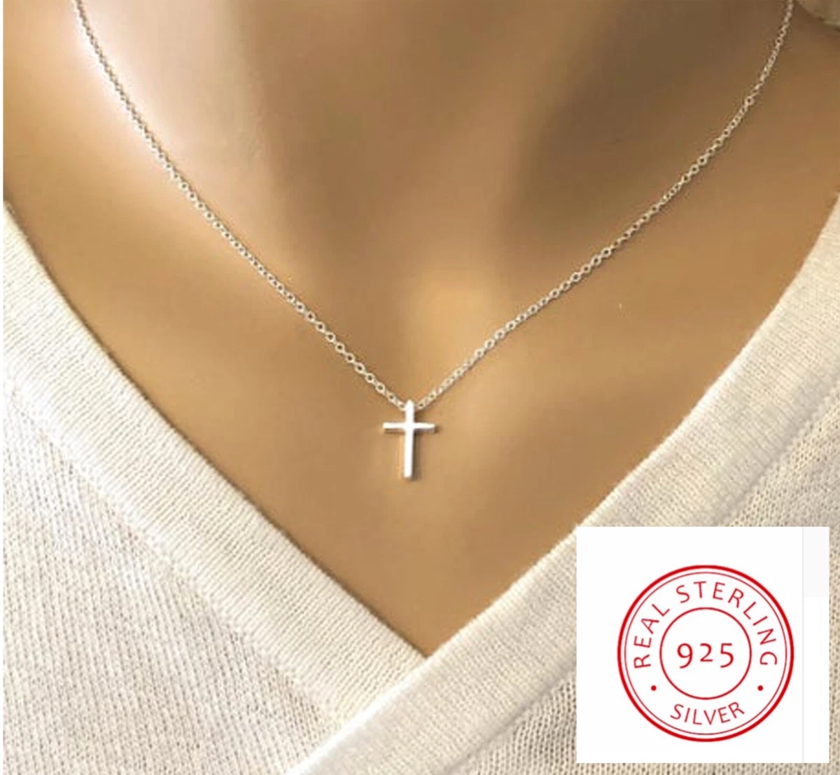 Small sterling silver cross pendant deals