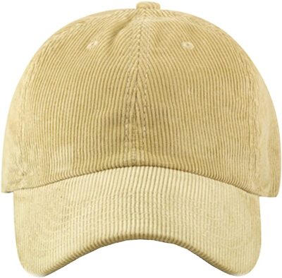 Corduroy Dad Hat Baseball Classic Adjustable Soft Plain Cap Unisex 100% Cotton