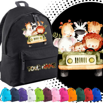 Personalisierter Rucksack Back To School Tiere Kinder Individuelle Tasche für...