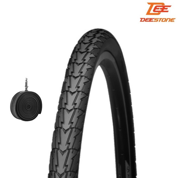 "Deestone Reifen 700X35C + Schlauch 28\" FüR City Trekking Fahrrad Schwarz"-image