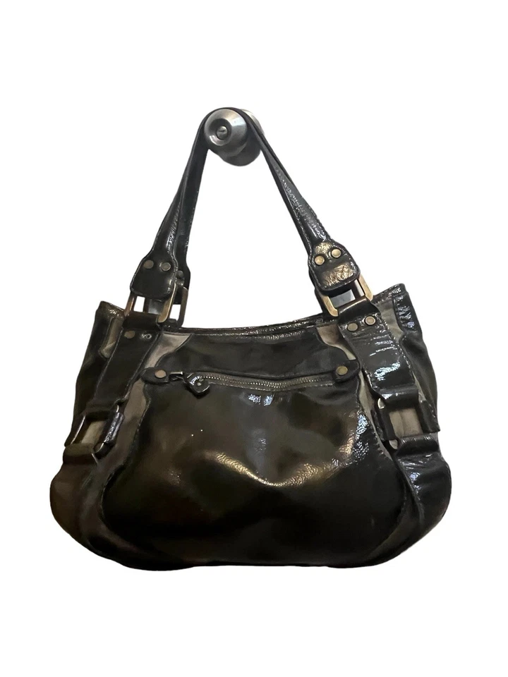 JIMMY CHOO Mahala 手提包 绿色漆皮绒面革 二手状况 — 第 2/4 张图片