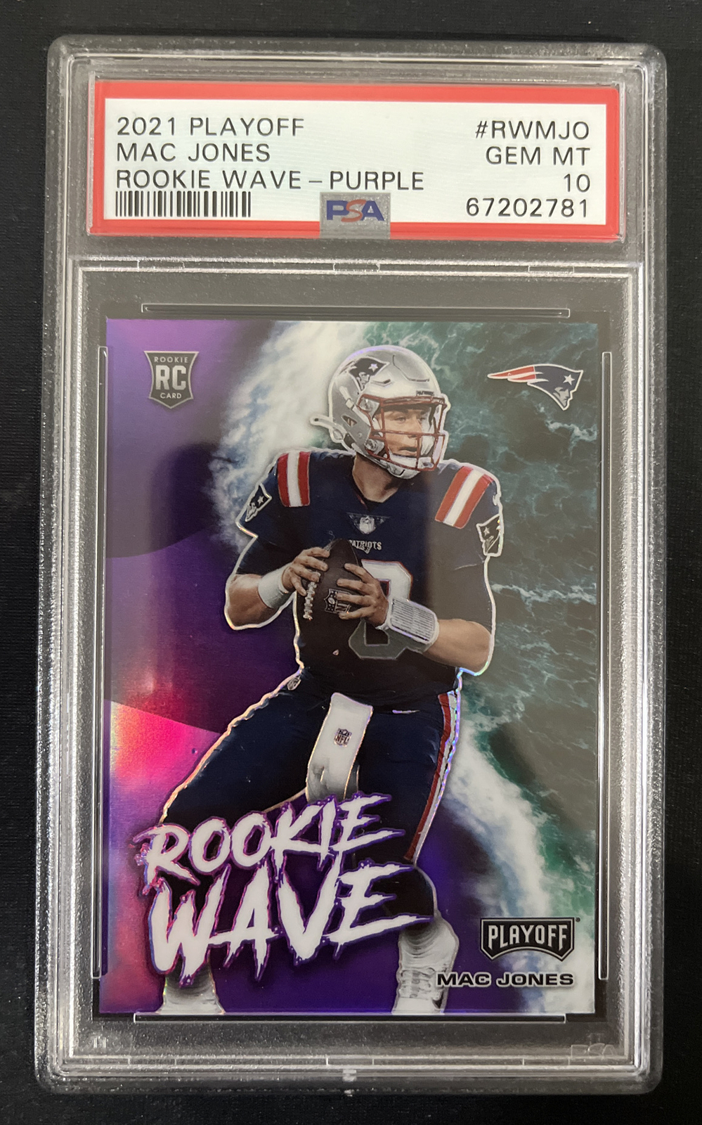 Mac Jones Panini Playoff Rookie Wave #RWMJO Purple