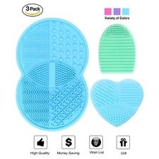 ESARORA Makeup Brush Cleaning Mat, Makeup Brush Cleaner Set of 3 Mini Cosmetic B