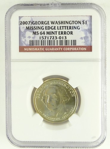 2007 George Washington 1 $ fehlender Rand Schriftzug MS64 NEUWERTIG FEHLER