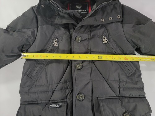 Youth Boys J. JOE WHISTLER & CO PUFFER Black Insulated JACKET Parka HOODED 10/12 - Picture 5 of 6