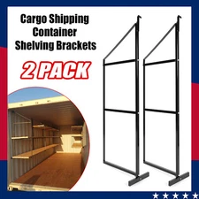 Pair  3-Tier Cargo Shipping Container Shelving Shelf Brackets 24" D x 60" H