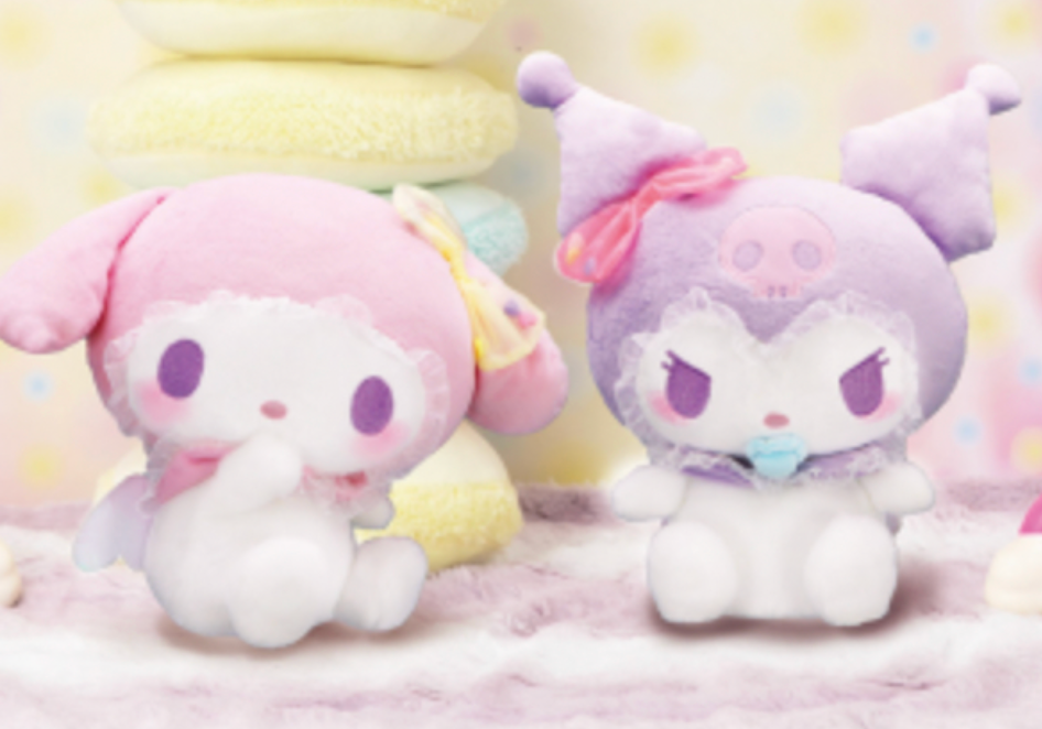 Sanrio Sugar Party Baby My Melody Kuromi Big Plush Doll Set 26cm