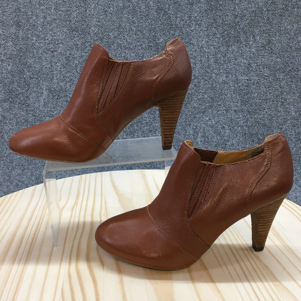 Botas Audrey Brooke Mujer 9 W Ancho Aviñón Tacones Botines Cuero Marrón Foto 2 de 4