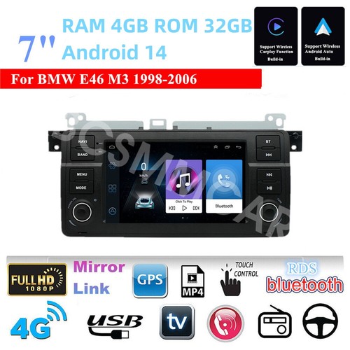 Fit For BMW M3 323i 328i 325i 2000-2006 7" Android 14 Carplay Car Stereo Radio - Picture 6 of 13