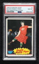 1986 Scanlens/Topps WWF Rowdy Roddy Piper #7 PSA 8 1fo3