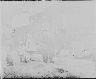 Woman,children walking down street,Chinatown,San Francisco,CA,A Genthe,1896 1