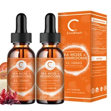 Sea Moss & Mushrooms Blend Complex Drop for Thyroid Support Brain Focus Boost