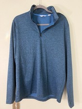 Calvin Klein Men  s 1/4 Zip Pullover - Medium Blue Black