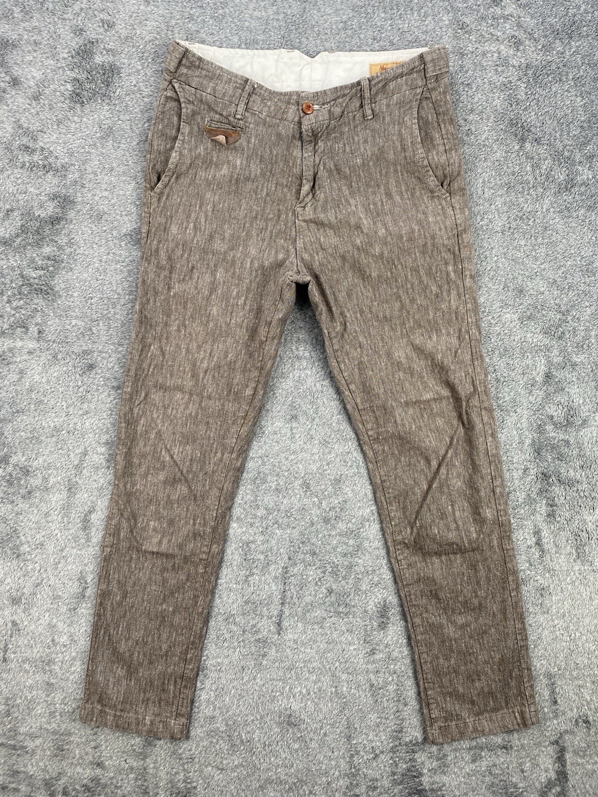 Massimo Dutti Pants Womens 31 Heather Gray Wool Blend Taper Leg Limited Edition