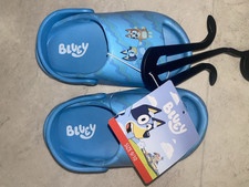 Bluey Kids Blue Clog Sandals Slip-On Logo Cartoon Size 9/10