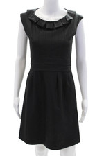 Marc By Marc Jacobs Womens Wool Pleated Collared Sleeveless Dress Black Size 2