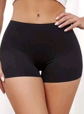 WOMAN'S SEAMLESS BOY SHORT PANTIES TAGLESS COMFY BLACK SIZE M