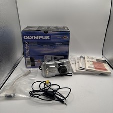 Olympus Camedia D-460 Zoom 1.3MP Digital Camera Silver w Box Manual Cords Tested
