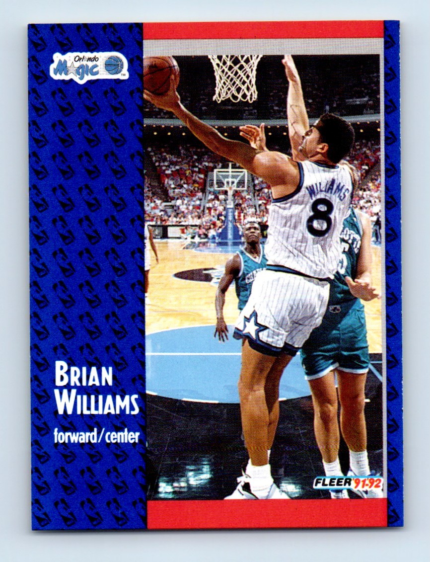 1991-92 Fleer Brian Williams Rookie Orlando Magic #334