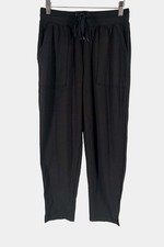Cuddl Duds Comfortwear Drawstring Slim Pants w/ Pockets Black