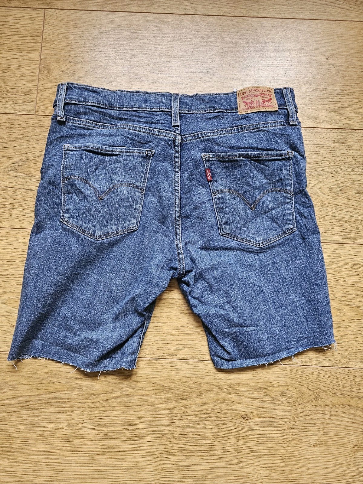Levi's 311 Shaping Skinny Denim Jean Cut Off Shorts Blue Size UK 10 W29 image 9