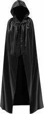 Miidd ‎LSPK-H Schwarz Gr. XL Unisex Umhang Kostüm Satin Cape Halloween (S/2740)