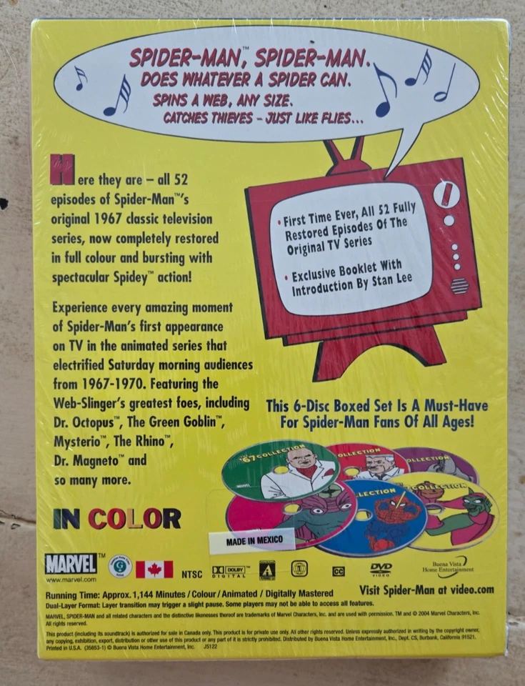 Marvel Spider-Man The '67 collection Unopened 6 Disc DVD SET 52 ep Stan Lee - Image 2 of 4