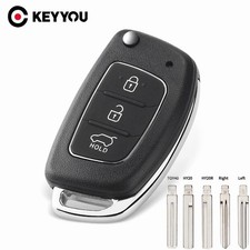 KEYYOU Flip Remote Key Shell Case for Hyundai Solaris IX35 IX45 Elantra Santa Fe