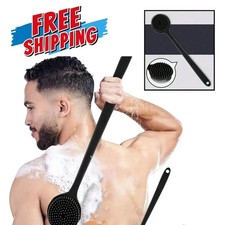 Soft Silicone Back Scrubber Brush – Long Handle Bath Brush for Deep Cleansing..