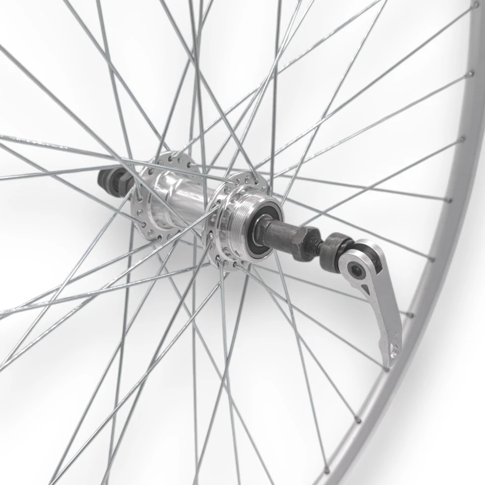 Rennrad Laufrad Hinterrad 28 Zoll Silbernes Aluminium 7-fach für Schraubkranz - Bild 3 von 4