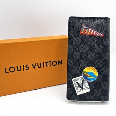 Louis Vuitton Portefeuille Brazza Damier Graphite Geldbörse Sticker Print