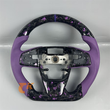Purple Forged Carbon Fiber Leather Steering Wheel For 2016-2021 Honda Civic