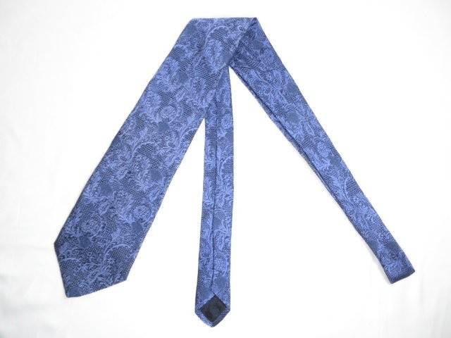 VERSACE Men's Tie Navy Blue Silk Italy thumbnail 3