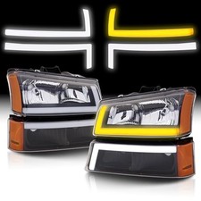 Headlights with LED Sequential Signal Compatible with Chevy Silverado Avalanche