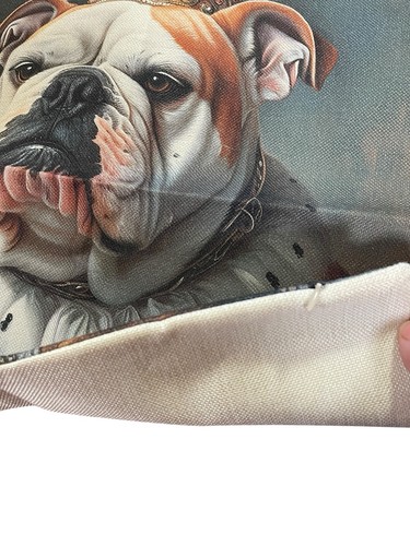 Englische Bulldogge Kissenbezug King Royalty 17,5 Zoll quadratischer Reißverschluss süß! Queen - Bild 6 von 6