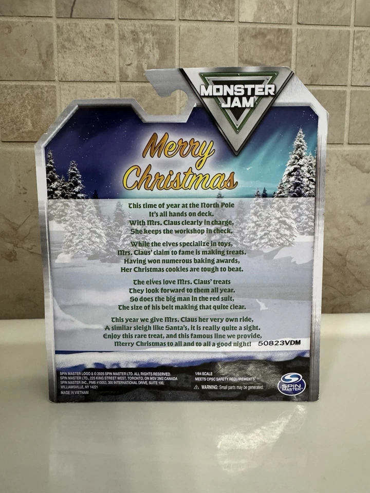 Raro Agotado Monster Jam Navidad 2025 Edición Limitada 1:64 Mrs. Claus Foto 4 de 4