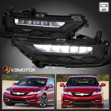 Fits 2016-2017 Honda Accord 2dr Coupe Clear Smd Led Fog Lightsswitchwiring