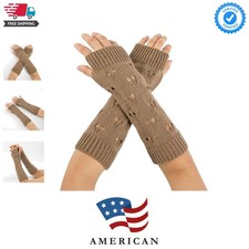 Women's Punk Fingerless Glove Cosplay Ripped Gloves for Halloween Costume Par...