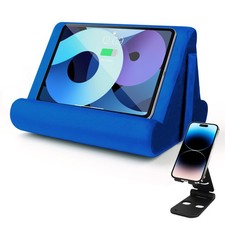 Sttargxing Universal Multi-Angle Tablet Holder - Soft Pad Stand with Net Blue