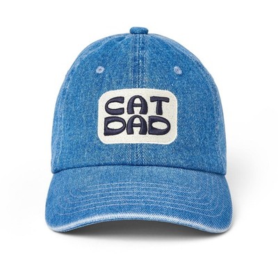 The Cuddle Collab ''CAT DAD'' Baseball Cap, Denim Blue
