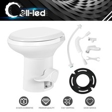 Portable Toilet High Profile Gravity Flush Pedal Hand Sprayer RV Camping Travel