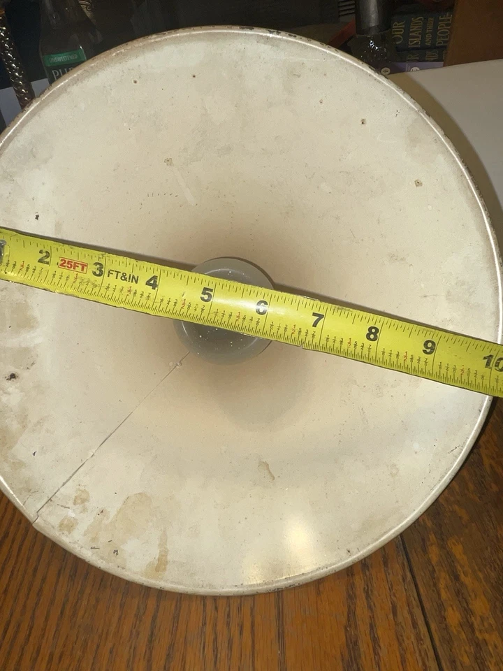 Antigua Lámpara Colgante Industrial Verde Lata Pantalla 10" Lata Colgante Lámpara Vintage Gas Foto 2 de 4